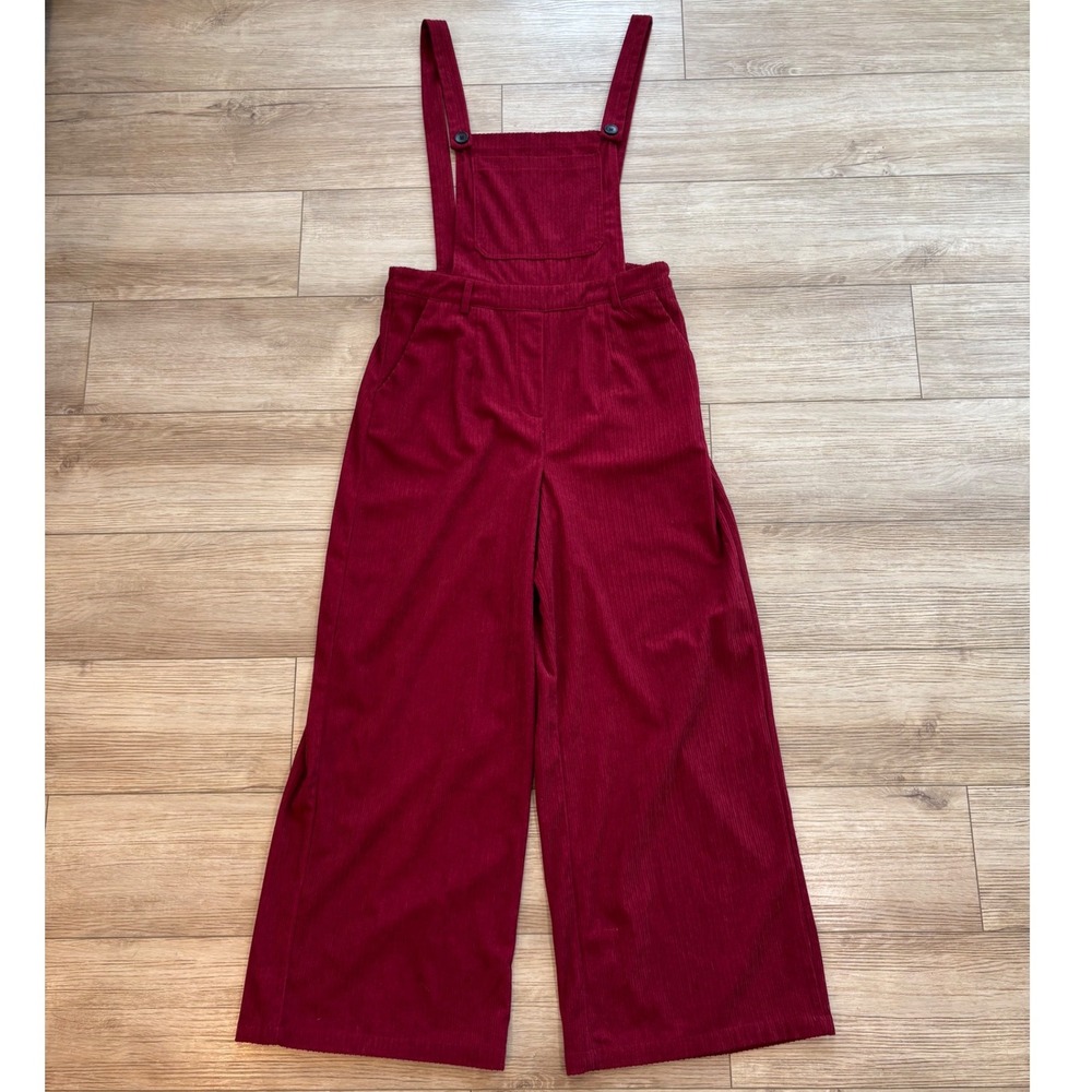 Cider Burgundy Corduroy Wide Leg Overalls Dungarees XL Red Wine